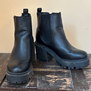 Public Desire Black Platform Ankle Boots